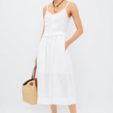 Zora Solid Tank Button Down Dress Pearl