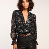 Levi V-Neck Ruffle Blouse
