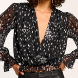 Levi V-Neck Ruffle Blouse