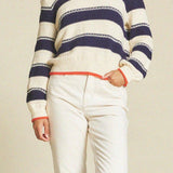 Birds of Paradis Ryann Sweater Navy and Ecru