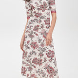 Cassandra Print Ruched Short Sleeve Dress
