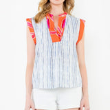 Two Toned Blue and Orange Top