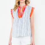 Two Toned Blue and Orange Top