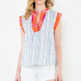 Two Toned Blue and Orange Top