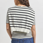 Twain Short Sleeve Pre Styled Sweater Black and White
