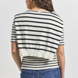 Twain Short Sleeve Pre Styled Sweater Black and White