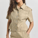 Valeria Short Sleeve Jacket Safari