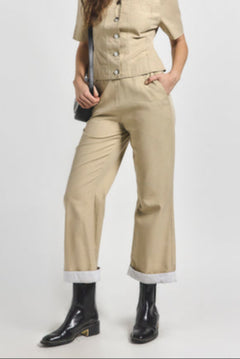Verita Combo Cuffed Pant Safari