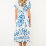 Printed Waist Synch Maxi Dress