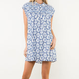 Nautical Printed Dress Blue and White