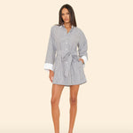 Louie Dress Slate Black Stripe