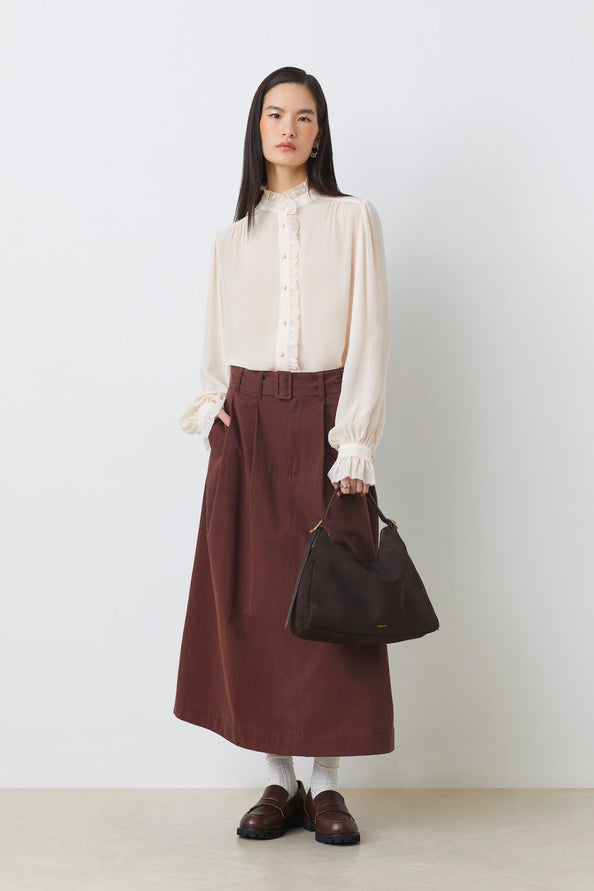 Leonor Ditsy Button Up Blouse Nude