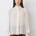 Leonor Ditsy Button Up Blouse Nude