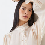 Leonor Ditsy Button Up Blouse Nude