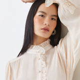Leonor Ditsy Button Up Blouse Nude