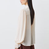 Leonor Ditsy Button Up Blouse Nude