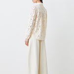 Lamour Lace Button Up Top Creme