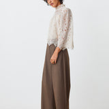 Lucia Cropped Lace Blouse Creme