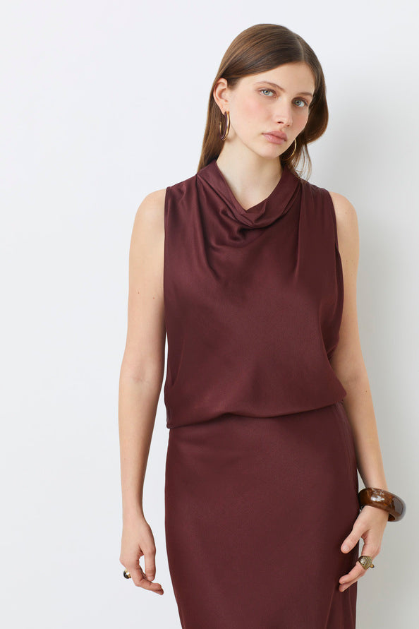 Logan Satin Sleeveless Blouse