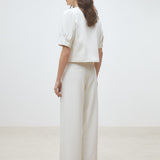 Jewel Wide Leg Pant Blanc Casse