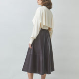 Fleur Faux Leather Midi Skirt W Belt Burgundy Prune