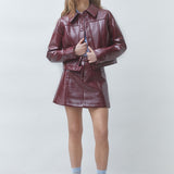 Doug Short Vinyl Jacket Prune Burgundy
