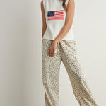 Flag Printed Knit Sweater Tank Ivory Multi