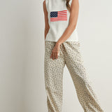 Flag Printed Knit Sweater Tank Ivory Multi