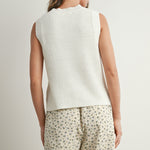 Flag Printed Knit Sweater Tank Ivory Multi