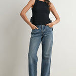 Texture Tie-Top Black Tank