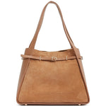Cleo Small Suede Bucket Bag Camel