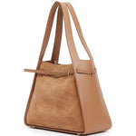 Cleo Small Suede Bucket Bag Camel