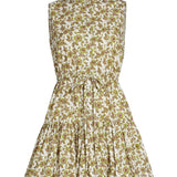 Briar Printed Button Front Dress w Bubble Hem
