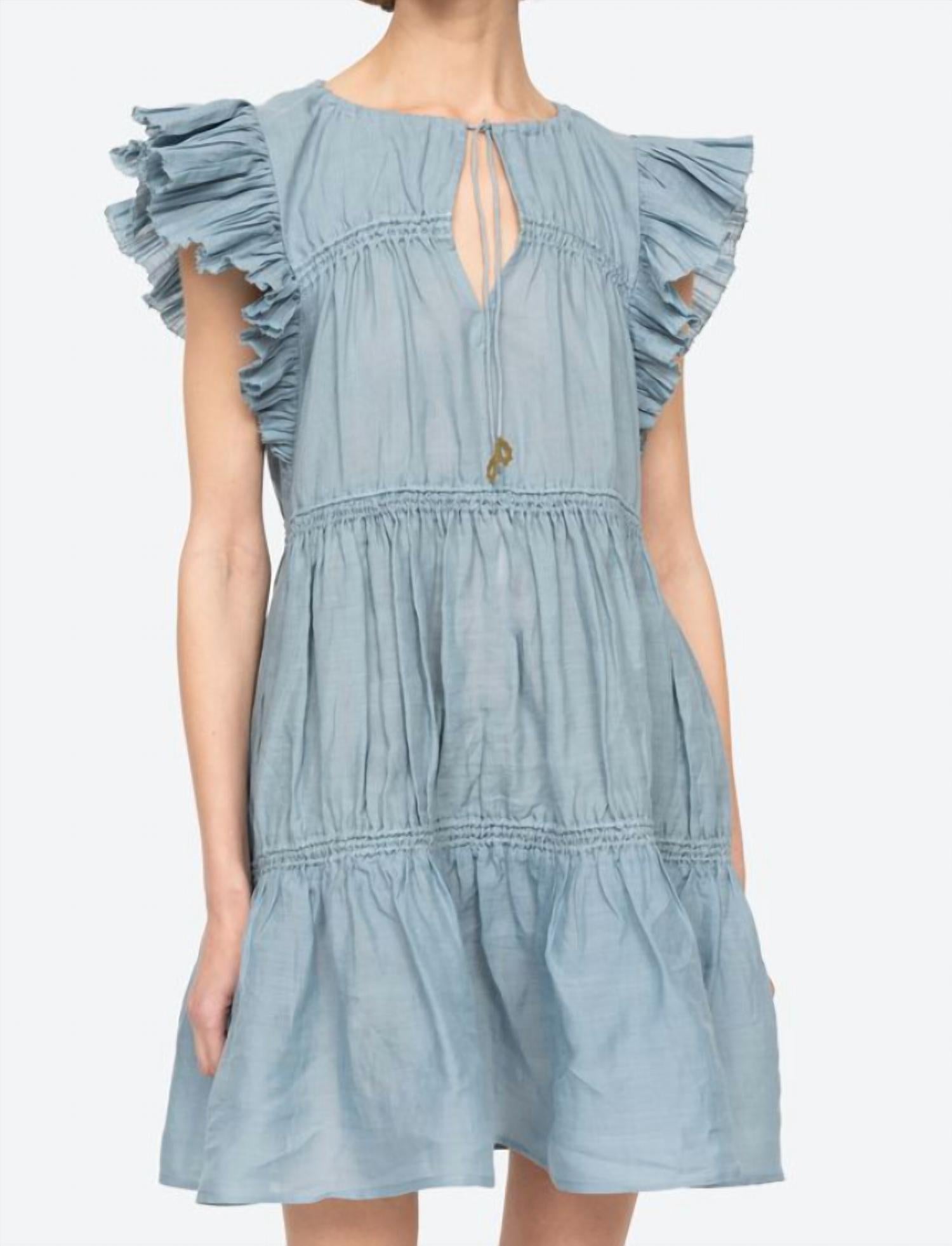 Anise Solid Tunic Dress Blue