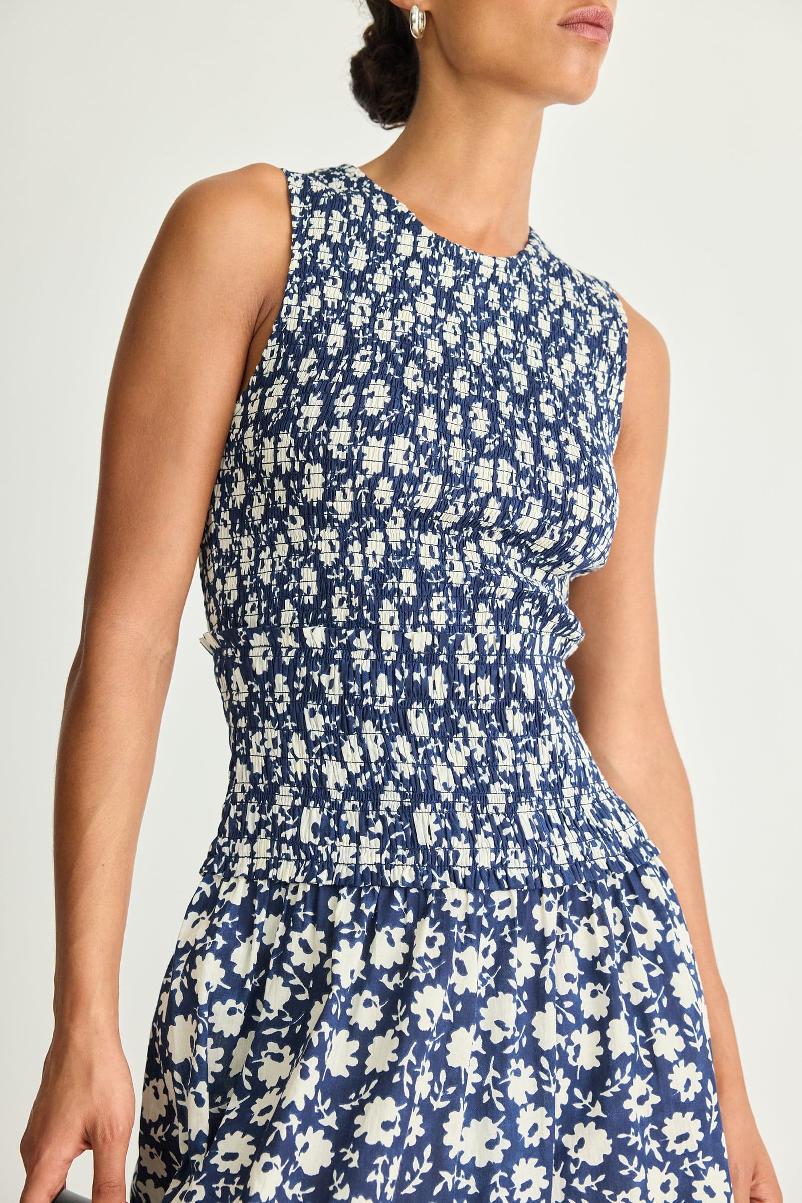 Siempre Tank Maxi Navy Floral Stamp