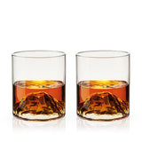 Viski Mountain Themed Crystal Tumblers - Set of 2