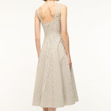 Wells Dress Ivory/ Dark Oak Micro Stripe