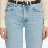 The Leather Square Buckle Belt Dark Brown