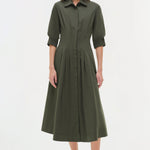 Jazz Pintuck Midi Dress Cypress