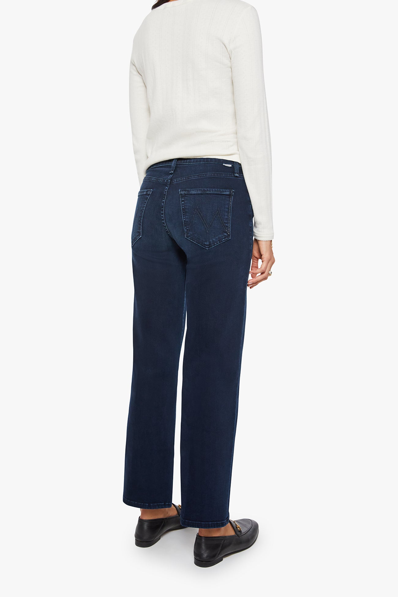 The Mid Rise Rambler Zip Ankle Straight Leg Dark Wash