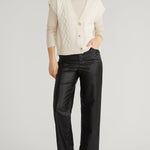 Paige Button Front Cable Vest Sea Salt