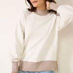 Loxley Raglan Boyfriend Sweat Ivory Marl/Taupe Marl