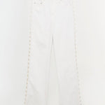 Amelia High Rise Pearl Embellished Denim Ivory
