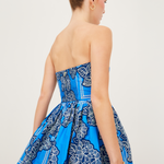 Torres Mini Dress Carved Petals Cobalt