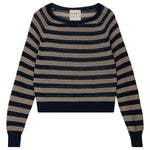 Stripe Nubia Sweat Navy and Light Brown