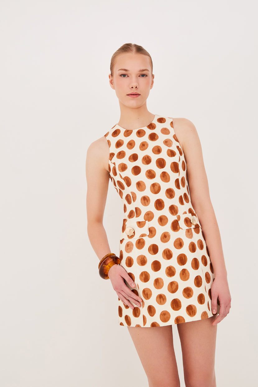 Posie Dress Celeste Spot Ginger