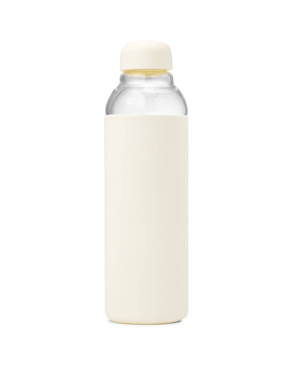 Glass Water Bottle: Cream