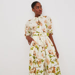 Caro Midi Dress Lockwood Flora Egret