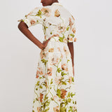 Caro Midi Dress Lockwood Flora Egret