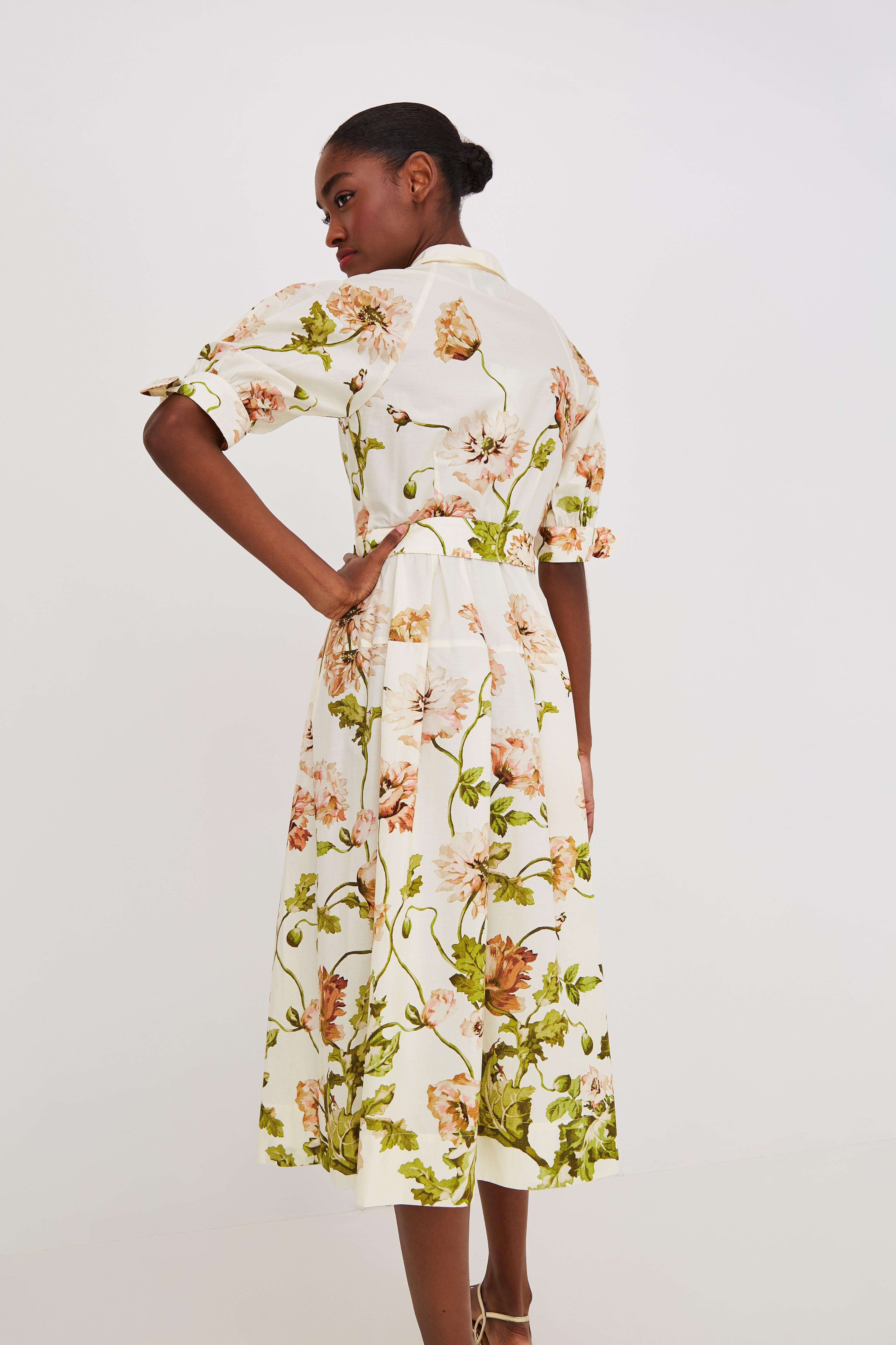 Caro Midi Dress Lockwood Flora Egret